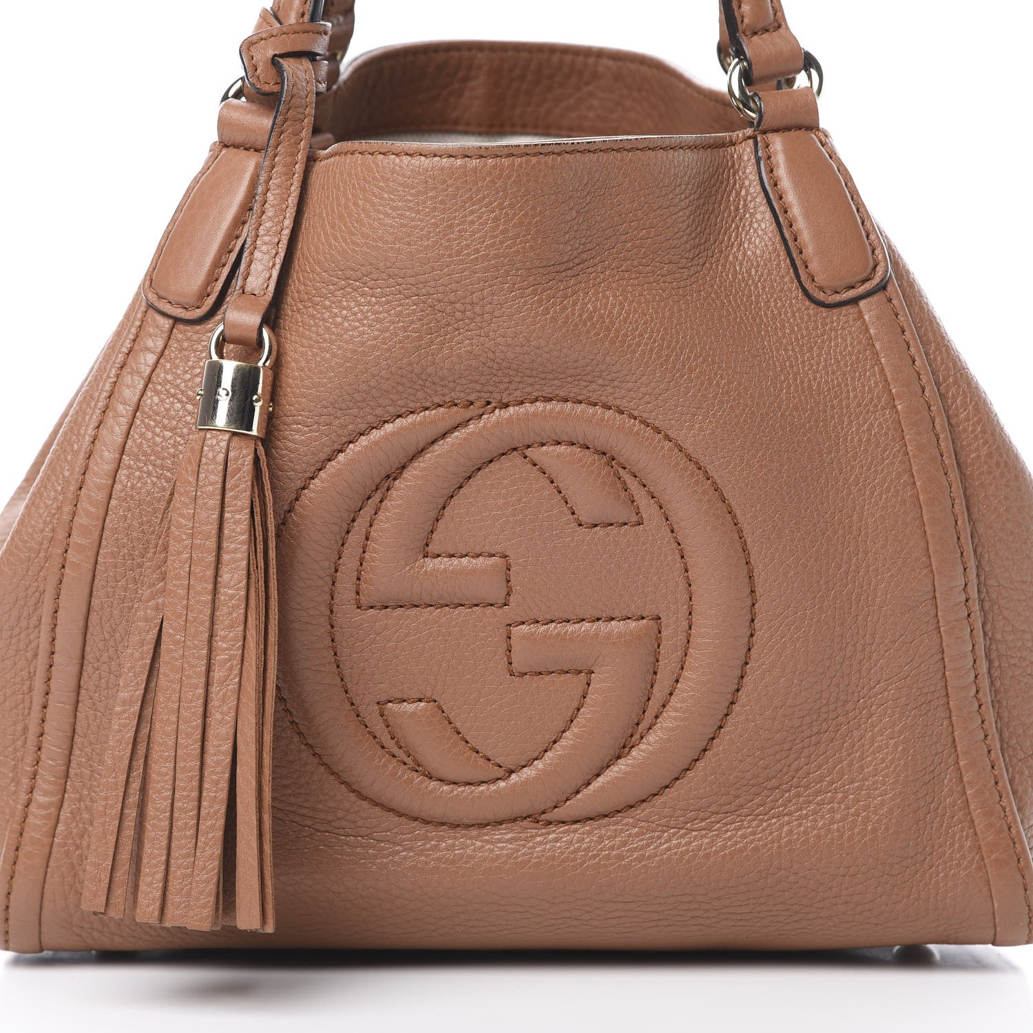 Gucci Pebbled Calfskin Small Soho Shoulder Bag Dusty Blush 9 of 17