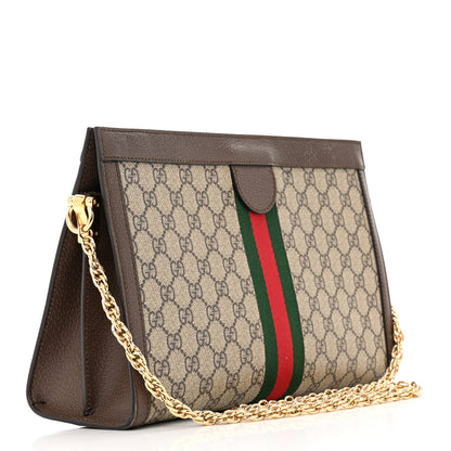 Gucci GG Supreme Monogram Web Medium Ophidia Chain Shoulder Bag Brown 3 of 15