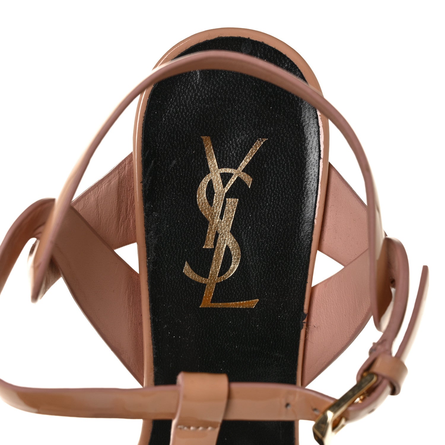 Saint Laurent Patent Tribute 75 Platform Sandals 38.5 Nude 7 of 10