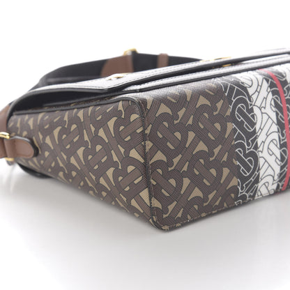 Burberry E-Canvas Monogram Stripe Note Crossbody Bag Bridle Brown 6 of 10