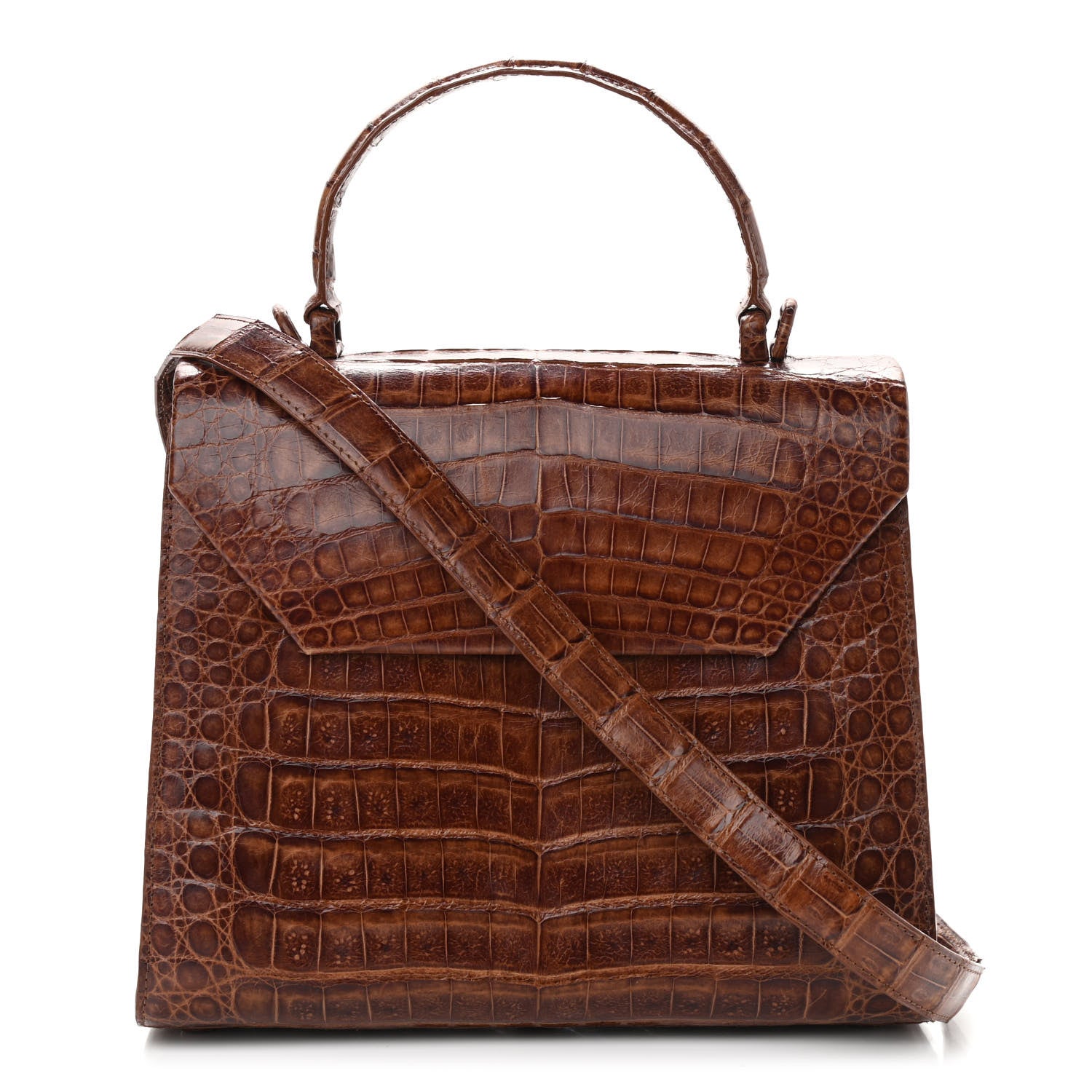 Nancy Gonzalez Crocodile Top Handle Brown 1 of 12