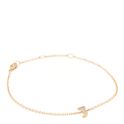 David Yurman 18K Yellow Gold Diamond Initial J Chain Bracelet 1 of 4