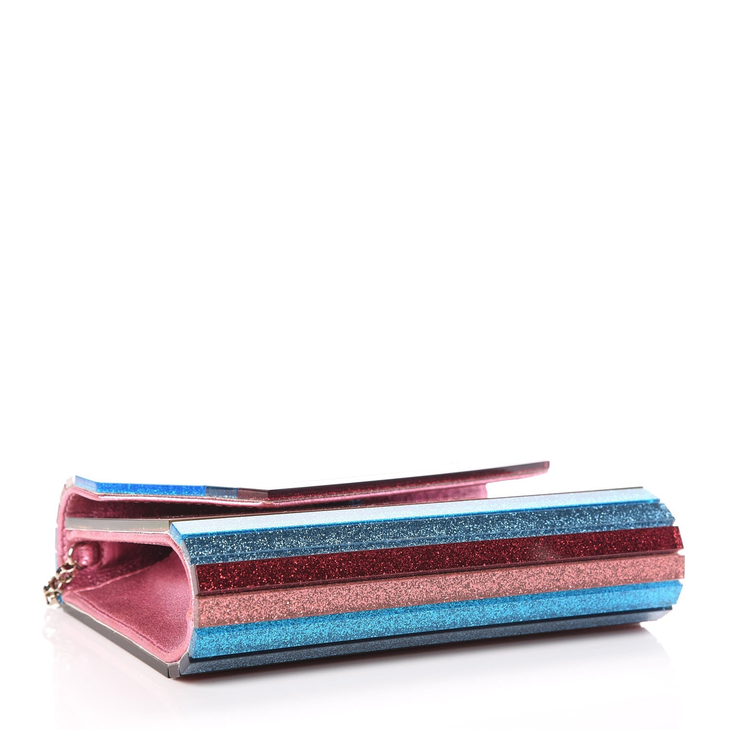 Jimmy Choo Acrylic Glitter Candy Clutch Raspberry Mix 4 of 9