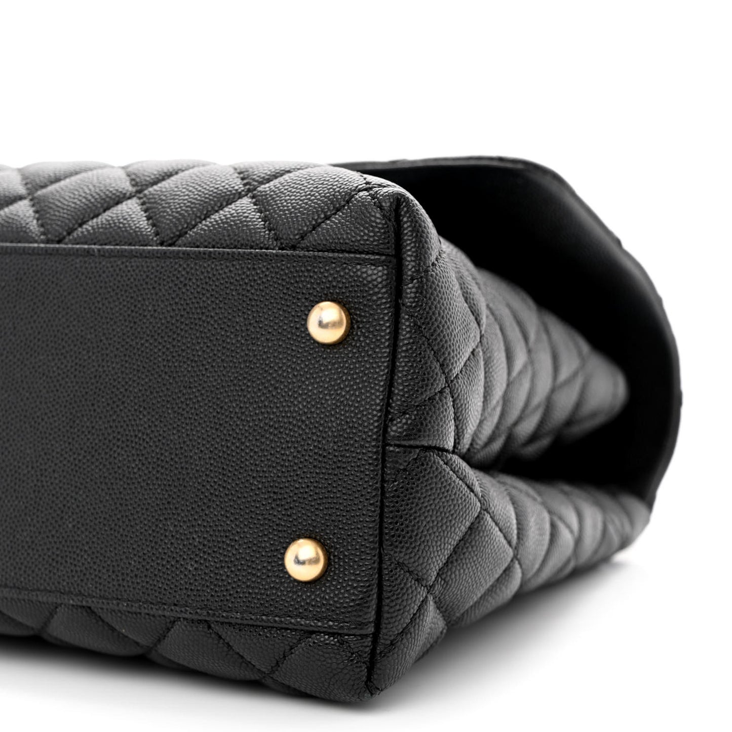 Caviar Quilted Medium Coco Handle Flap Black