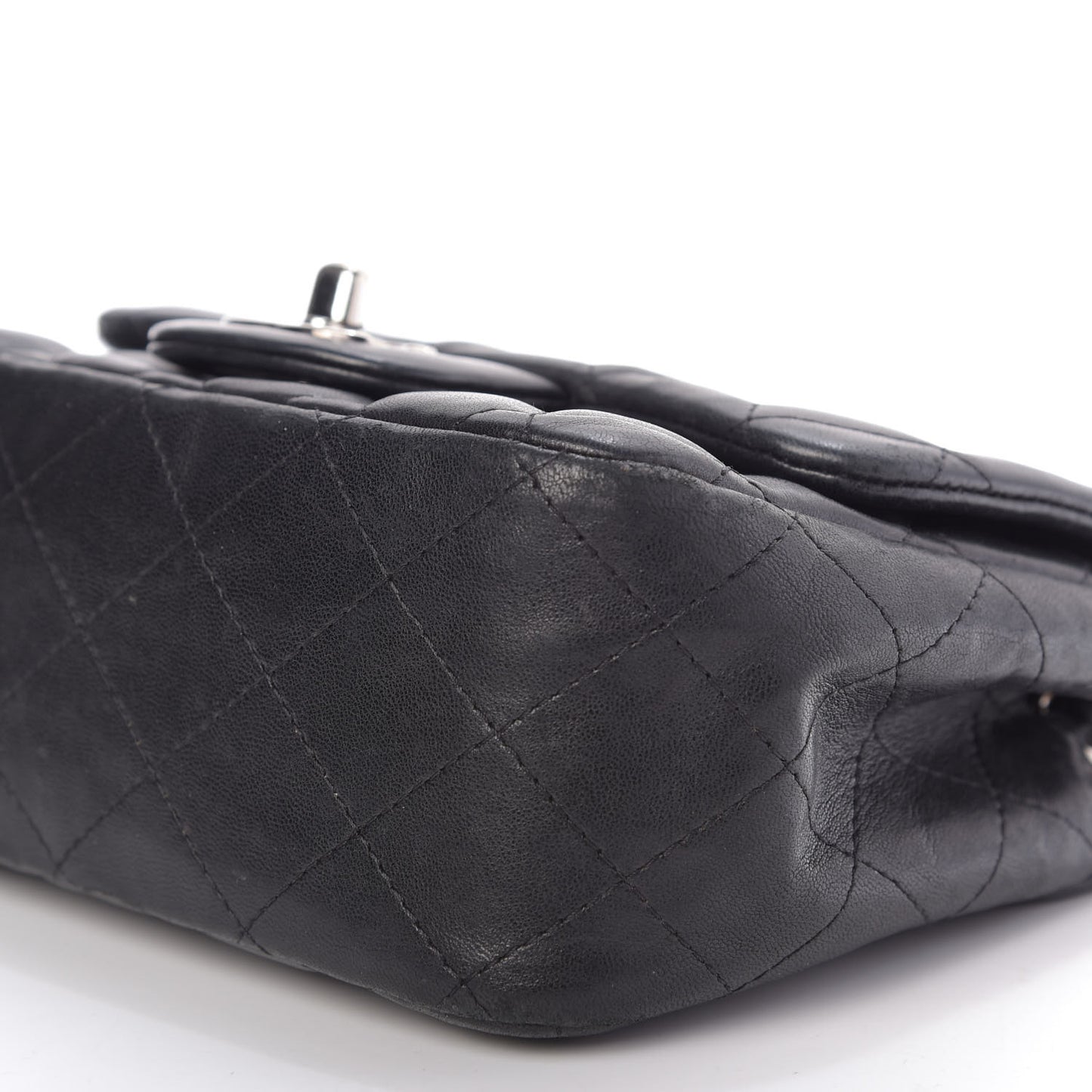 Lambskin Quilted Mini Square Flap Black