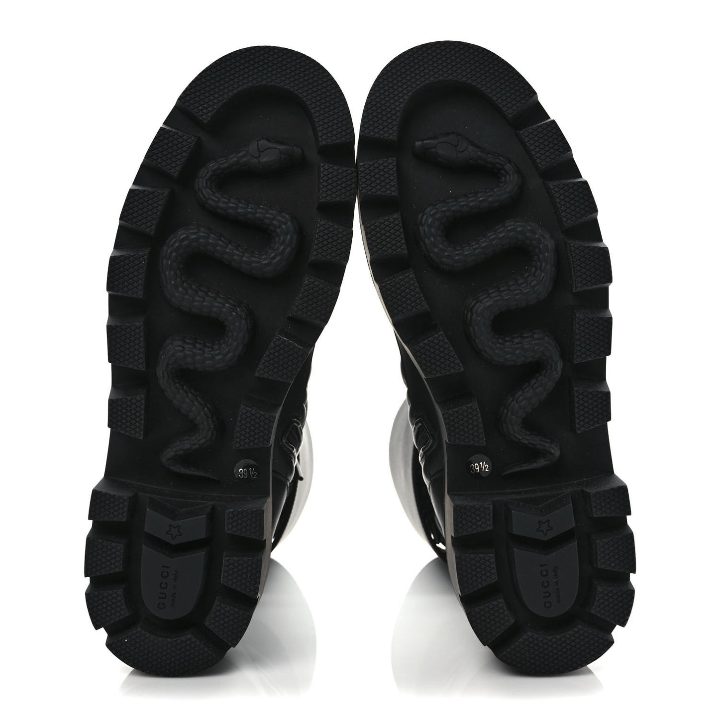 Nappa Frances GG Matelasse Platform Combat Boots 39.5 Black