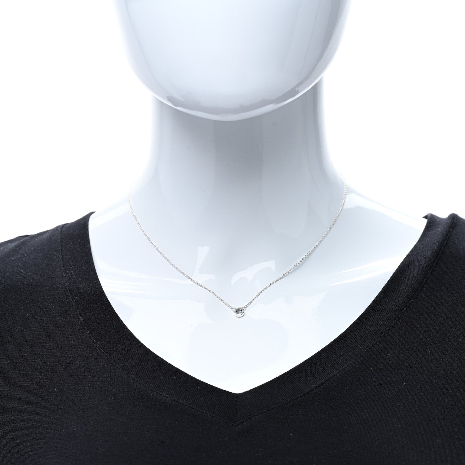 Tiffany Sterling Silver Aquamarine .13ct Elsa Peretti Color By The Yard Pendant Necklace 3 of 4