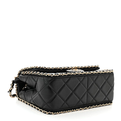 Chanel Crumpled Calfskin Medium Chain All Over Flap Black 4 of 10