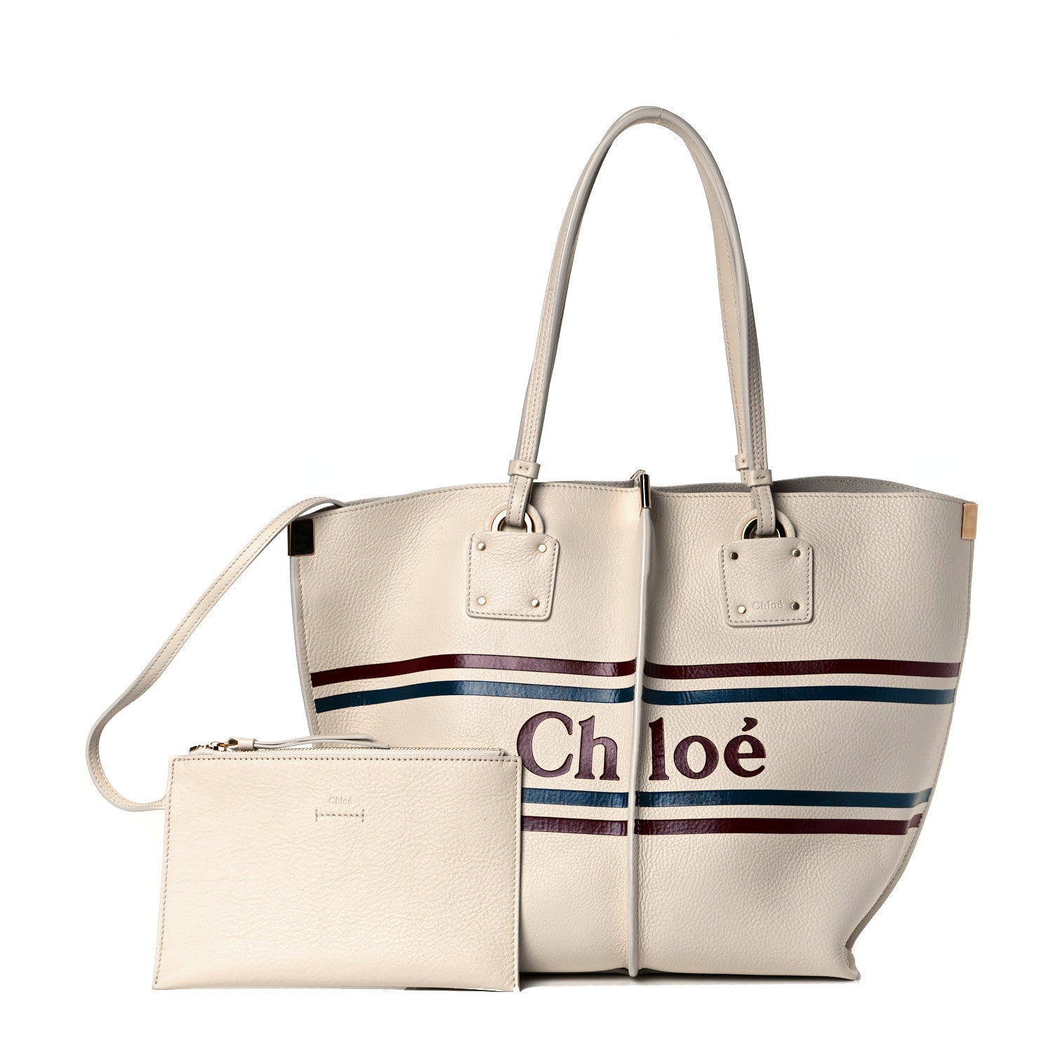 Chloe Smooth Calfskin Medium Vick Tote Off White 1 of 6