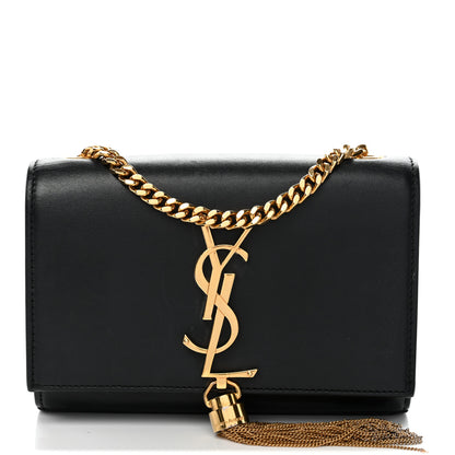 Saint Laurent Smooth Calfskin Classic Monogram Kate Tassel Chain Wallet Black 1 of 13