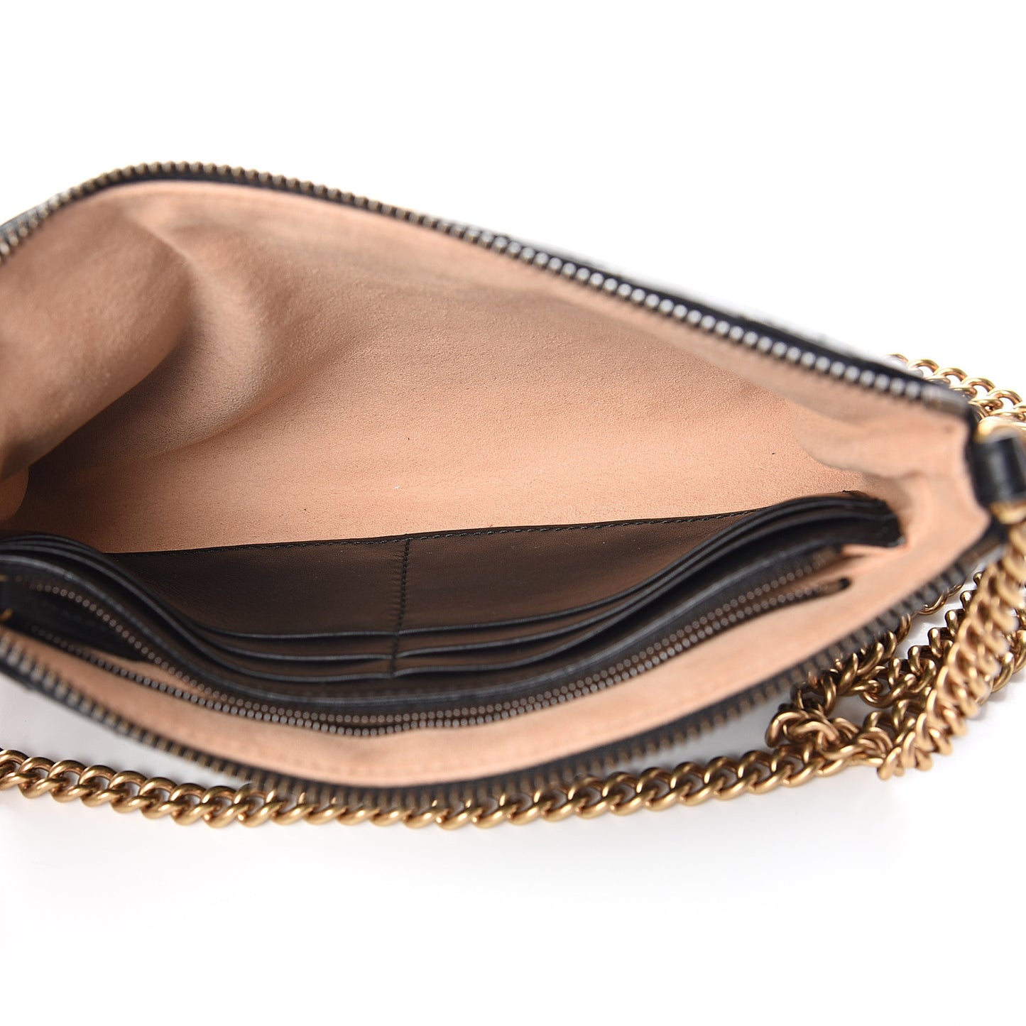 Calfskin Matelasse Mini GG Marmont Chain Bag Black