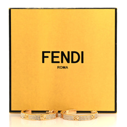 Fendi Metal Crystal F is Fendi Hoop Earrings Gold 5 of 5