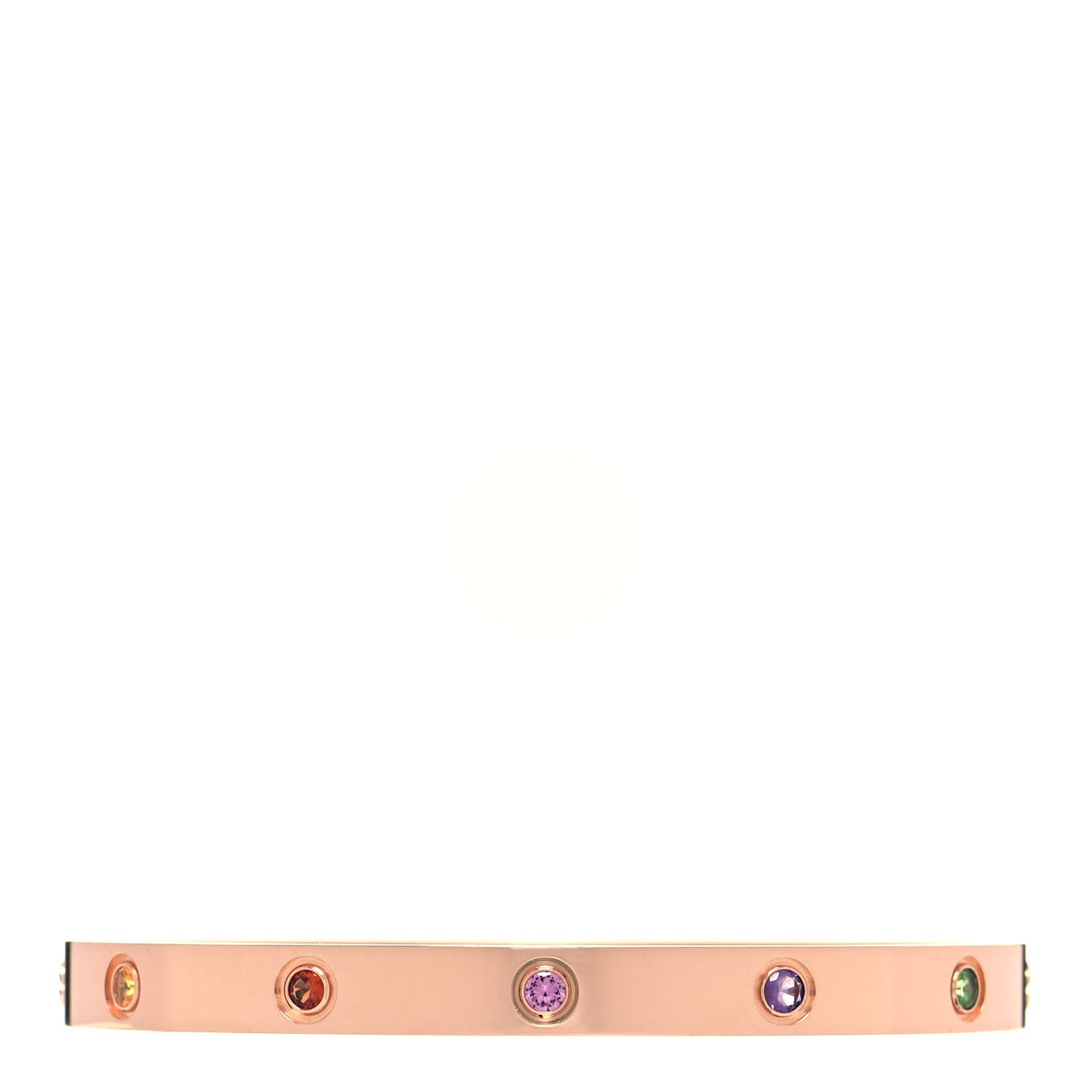 18K Pink Gold Sapphire Garnet Amethyst LOVE Bracelet 19