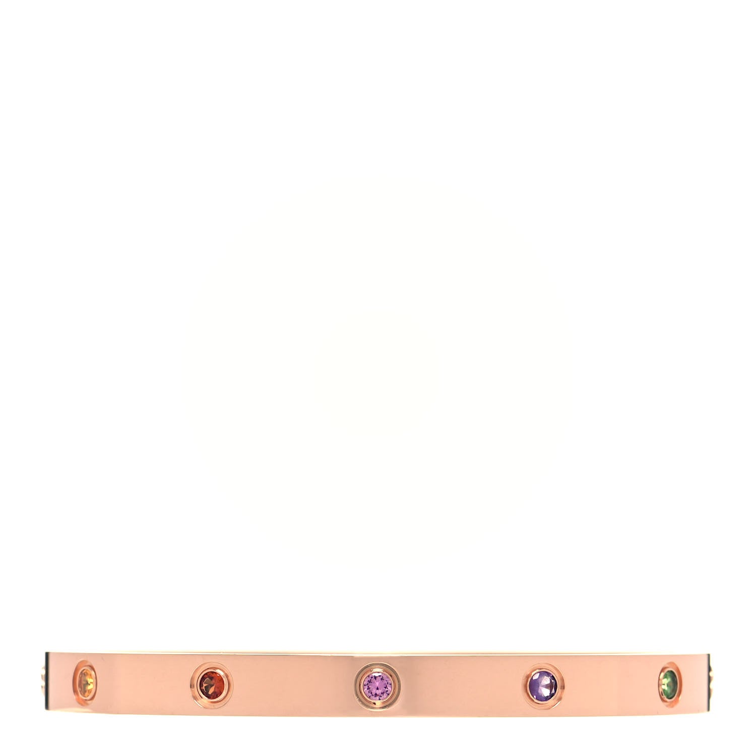 Cartier 18K Pink Gold Sapphire Garnet Amethyst LOVE Bracelet 19 1 of 6