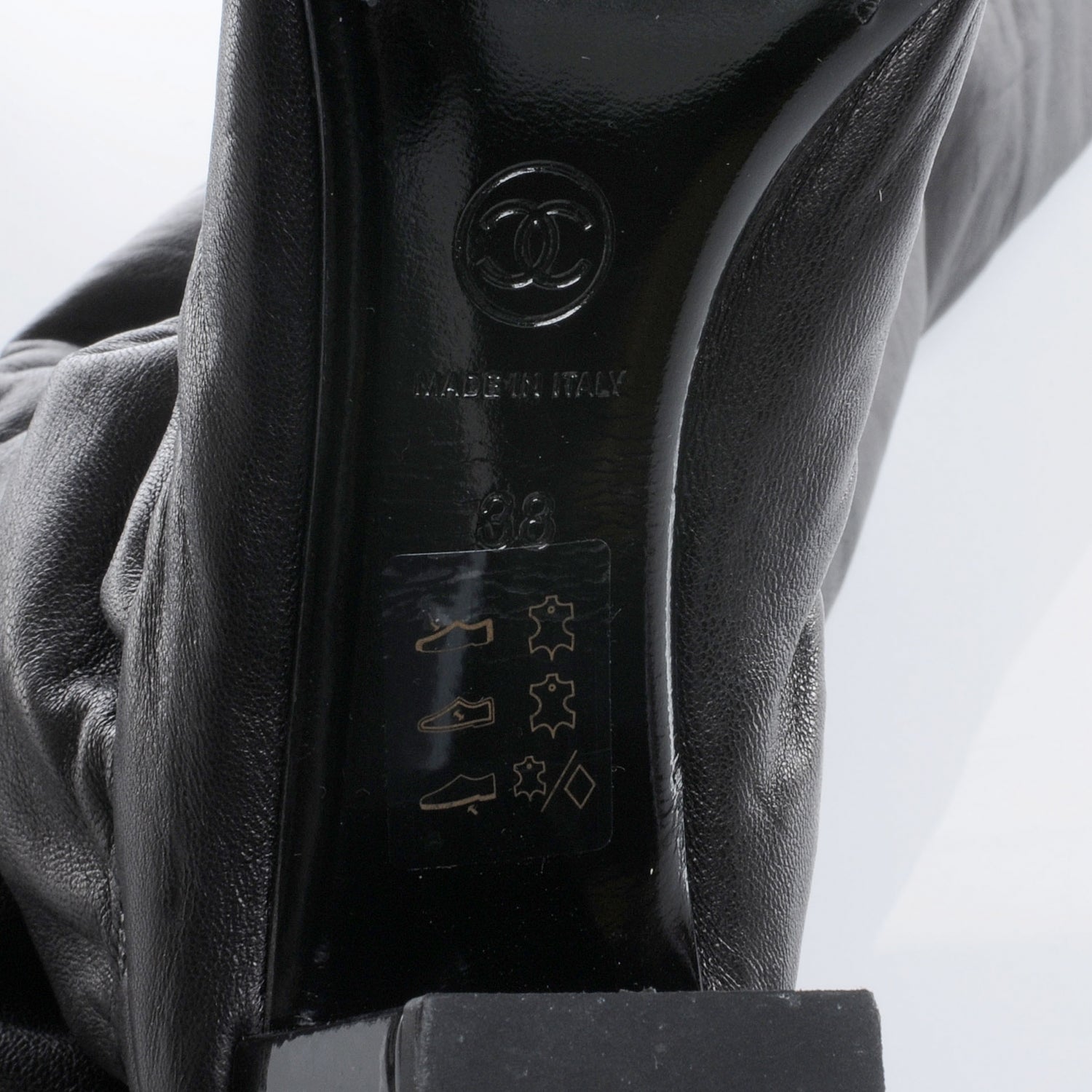Chanel Leather Over The Knee Boots 38 Black 6 of 7