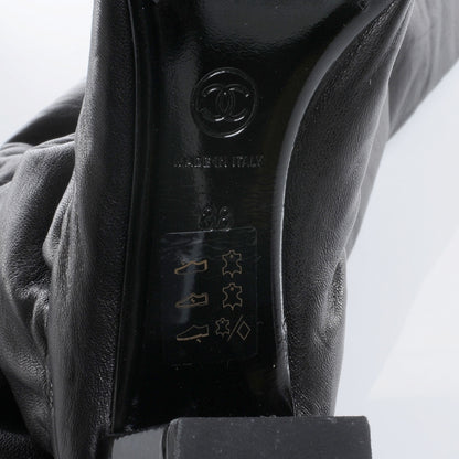 Chanel Leather Over The Knee Boots 38 Black 6 of 7