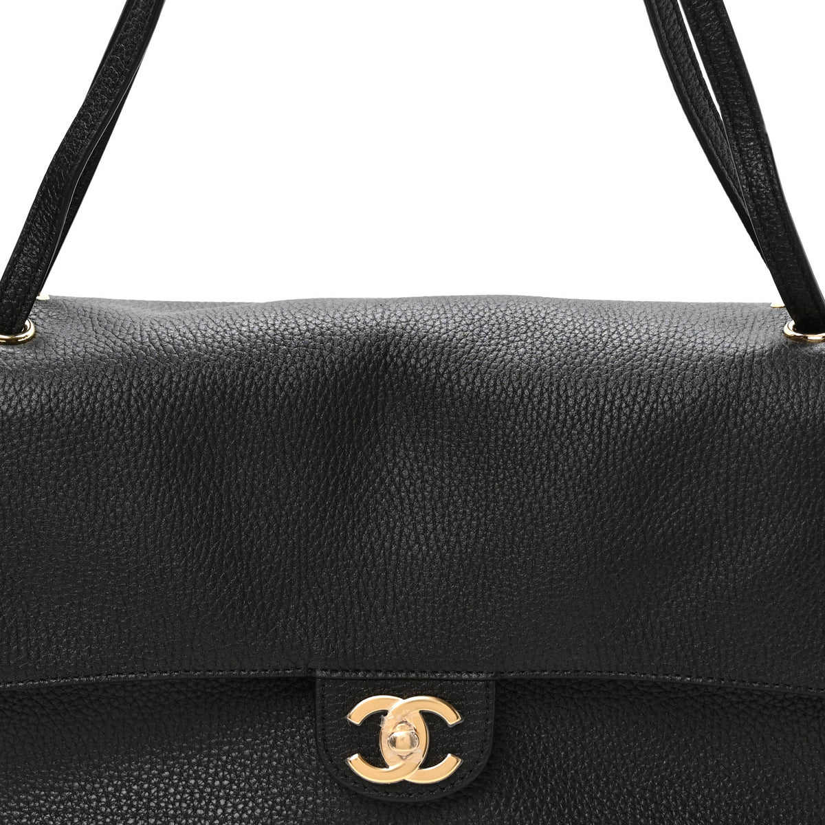 Grained Calfskin Small Souplissimo Maxi Flap Black