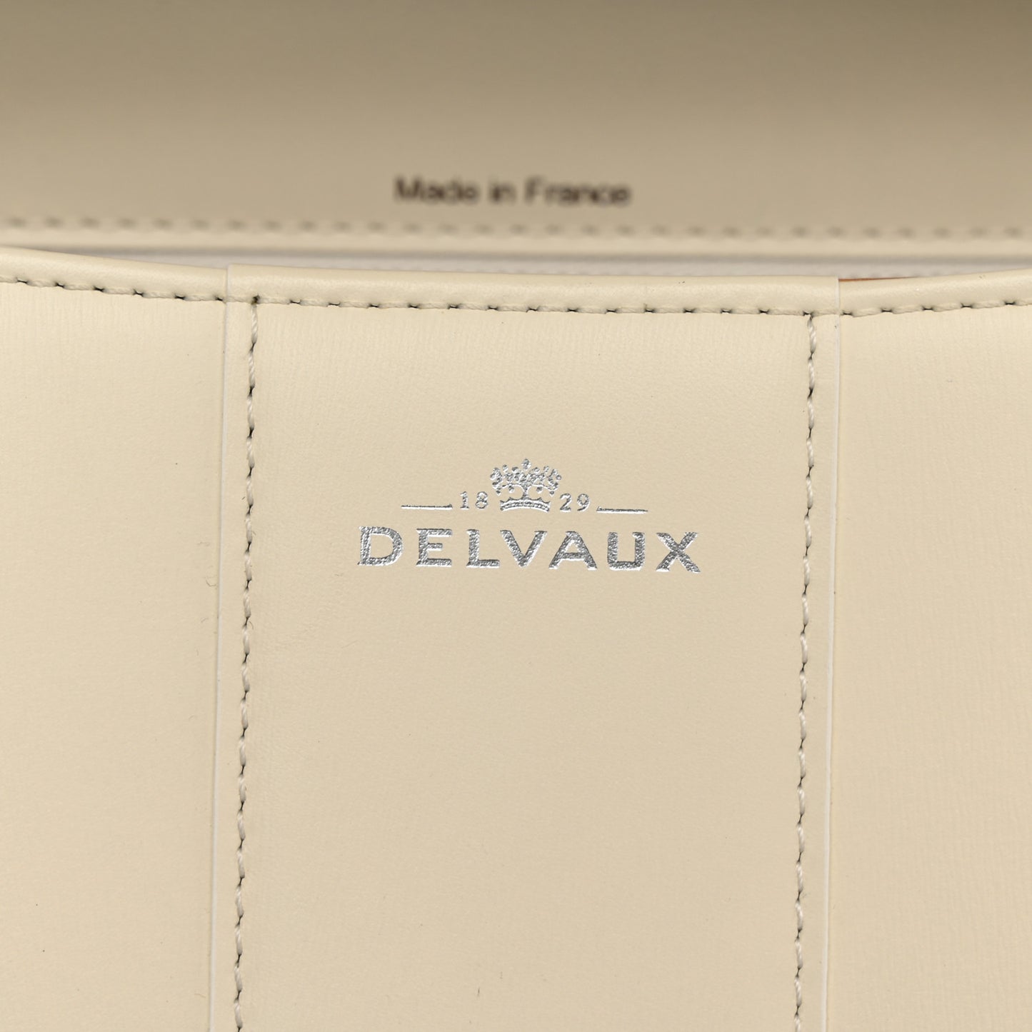 Box Calfskin Studded MM Brillant Satchel Ivory