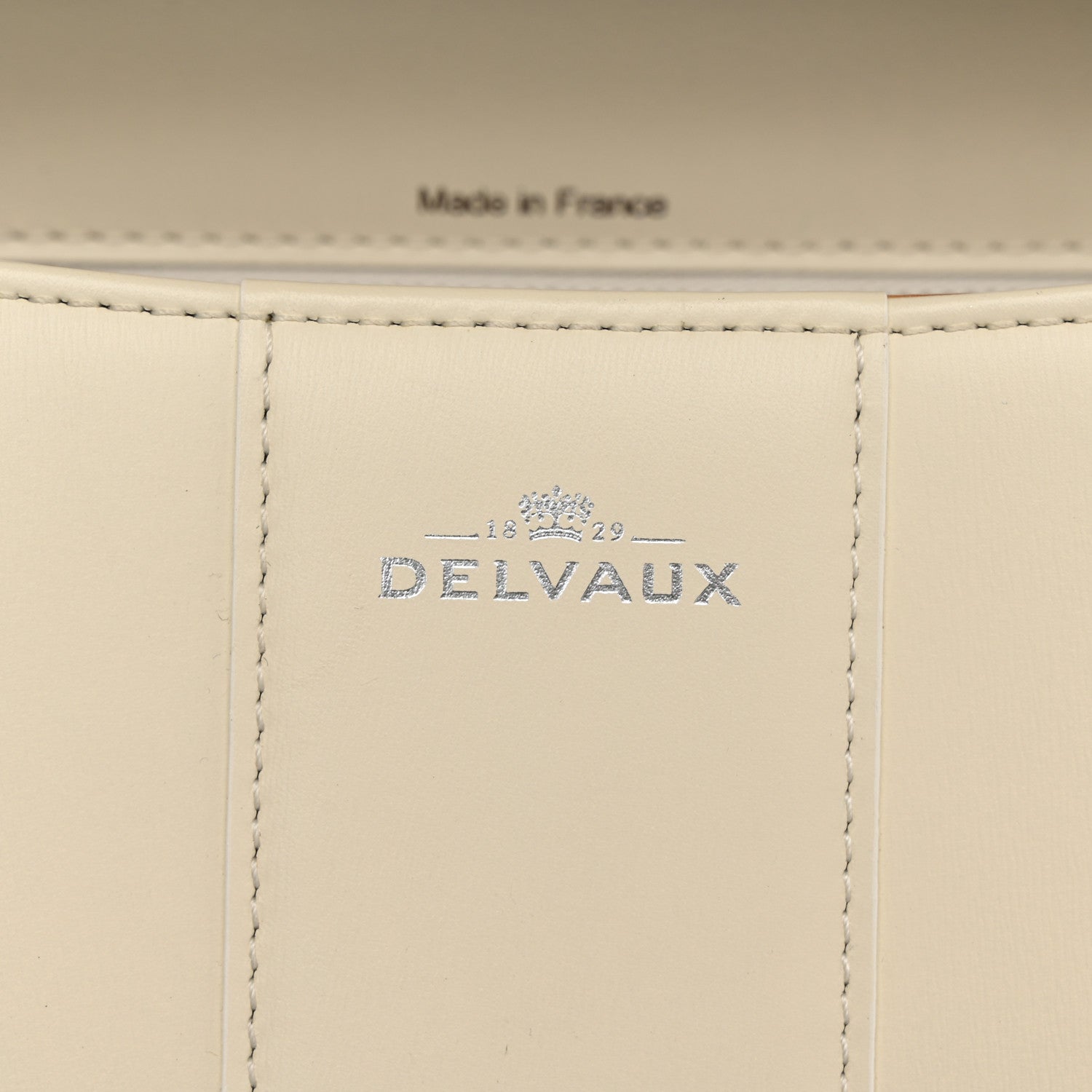 Delvaux Box Calfskin Studded MM Brillant Satchel Ivory 6 of 12