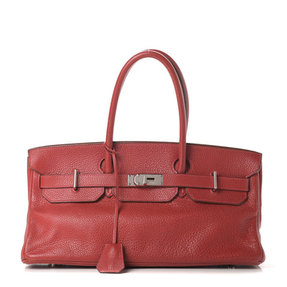 Hermes Taurillon Clemence JPG Shoulder Birkin II 42 Rouge Vif 1 of 15