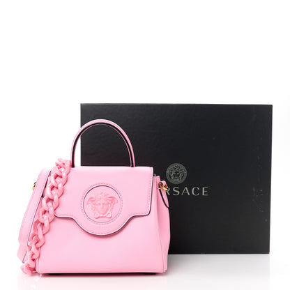 Versace Grained Calfskin Small La Medusa Top Handle Bag Pink 13 of 13