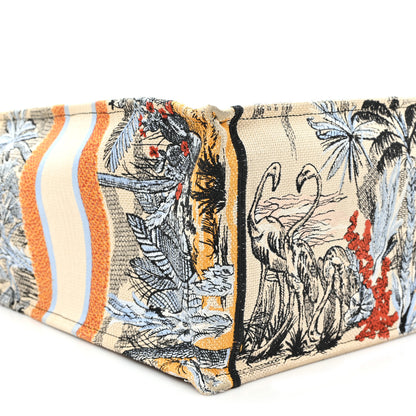 Christian Dior Canvas Embroidered Toile De Jouy Tropicalia Large Book Tote Denim Blue 9 of 13