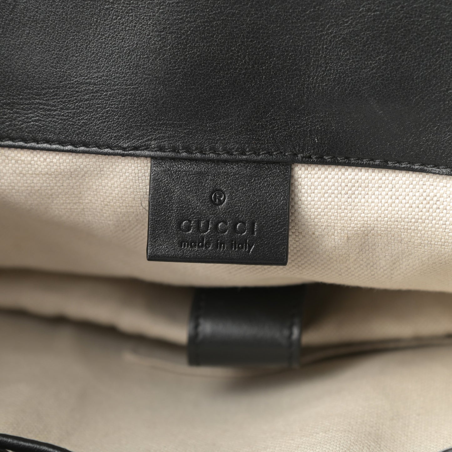 Calfskin GG Tennis Embossed Double Buckle Backpack Black