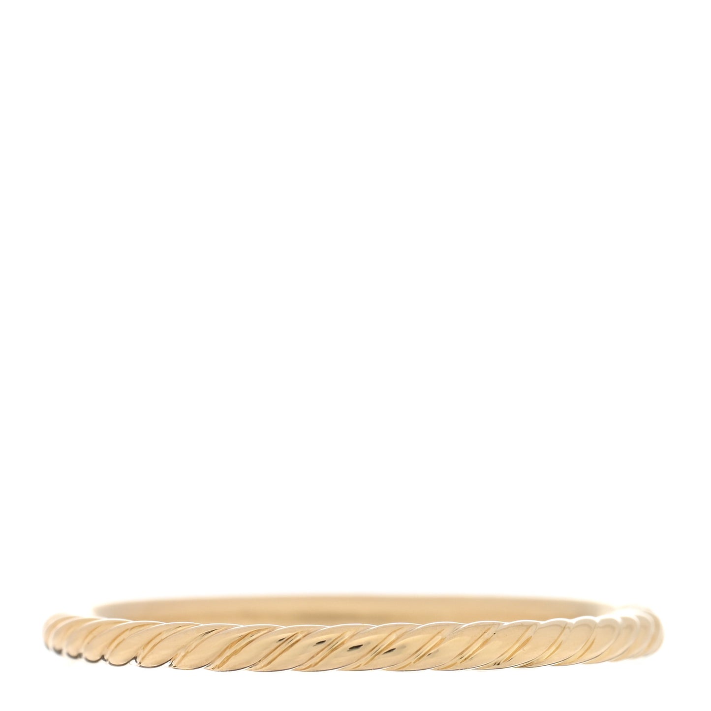 18k Yellow Gold Diamond 2mm Cable Collectibles Stack Ring 63 10.25