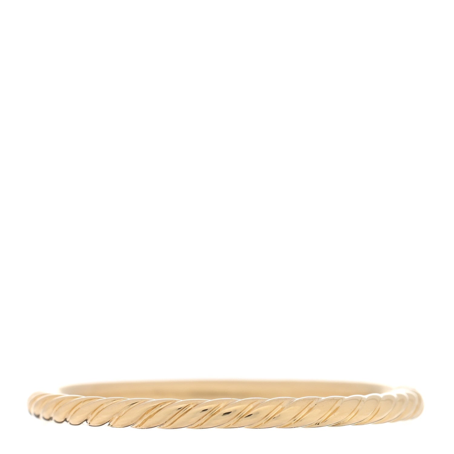 David Yurman 18k Yellow Gold Diamond 2mm Cable Collectibles Stack Ring 63 10.25 3 of 4