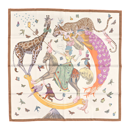 Hermes Silk Hermes Story Scarf 90 White Beige Multicolor 1 of 4