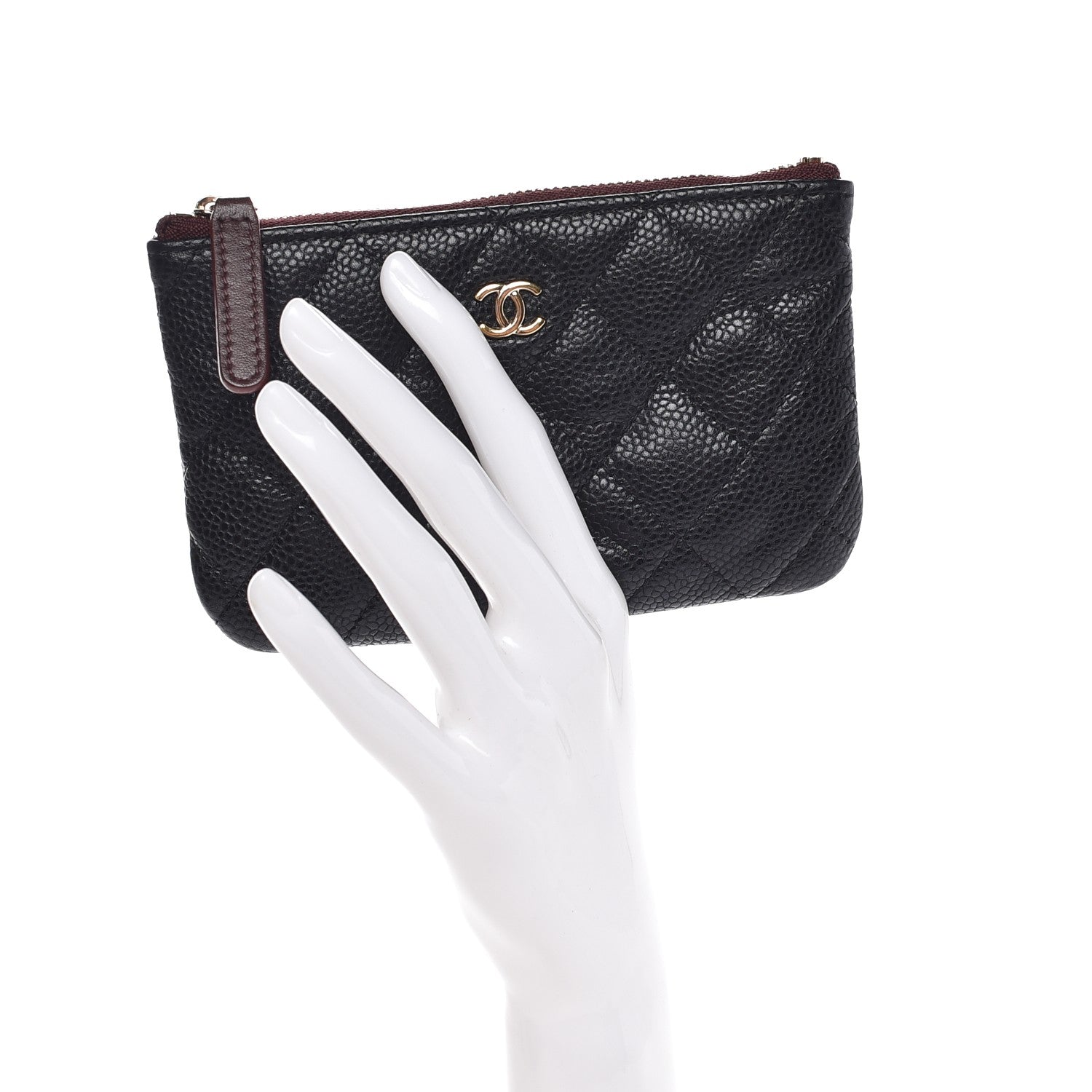 Chanel Caviar Quilted Small Cosmetic Case Black 2 of 8
