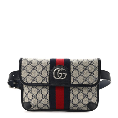 Gucci GG Supreme Monogram Web Small Ophidia Belt Bag 90 36 Beige Navy 1 of 10