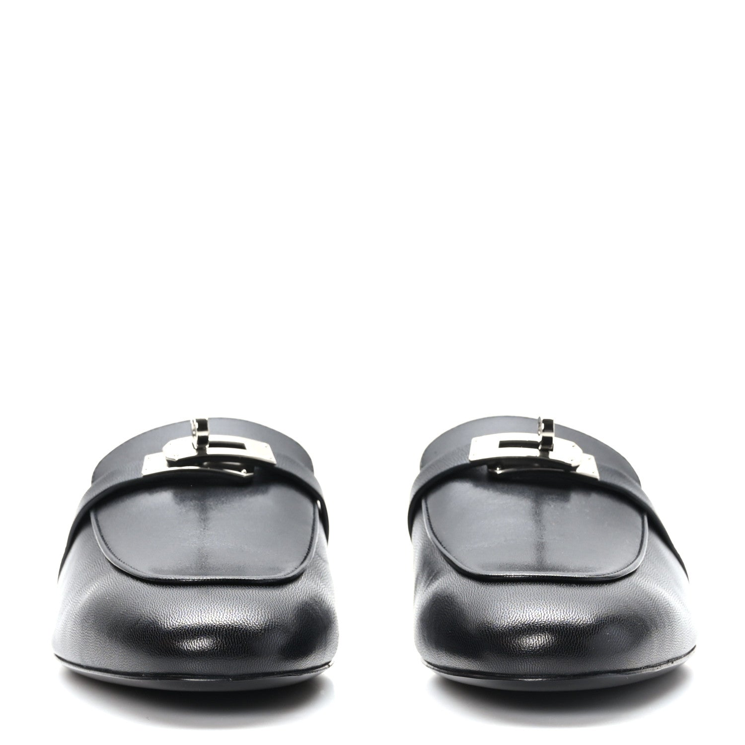 Hermes Goatskin Oz Mules 40 Black 2 of 9