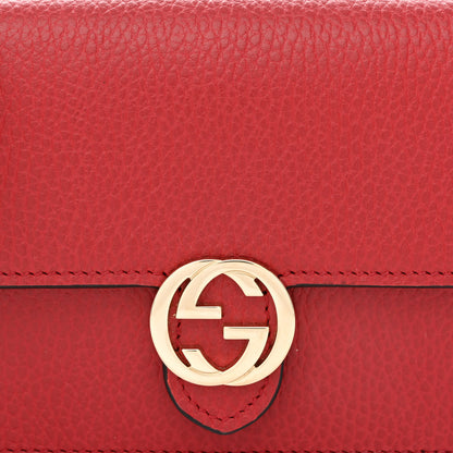 Gucci Dollar Calfskin Interlocking G Chain Wallet Red 8 of 10