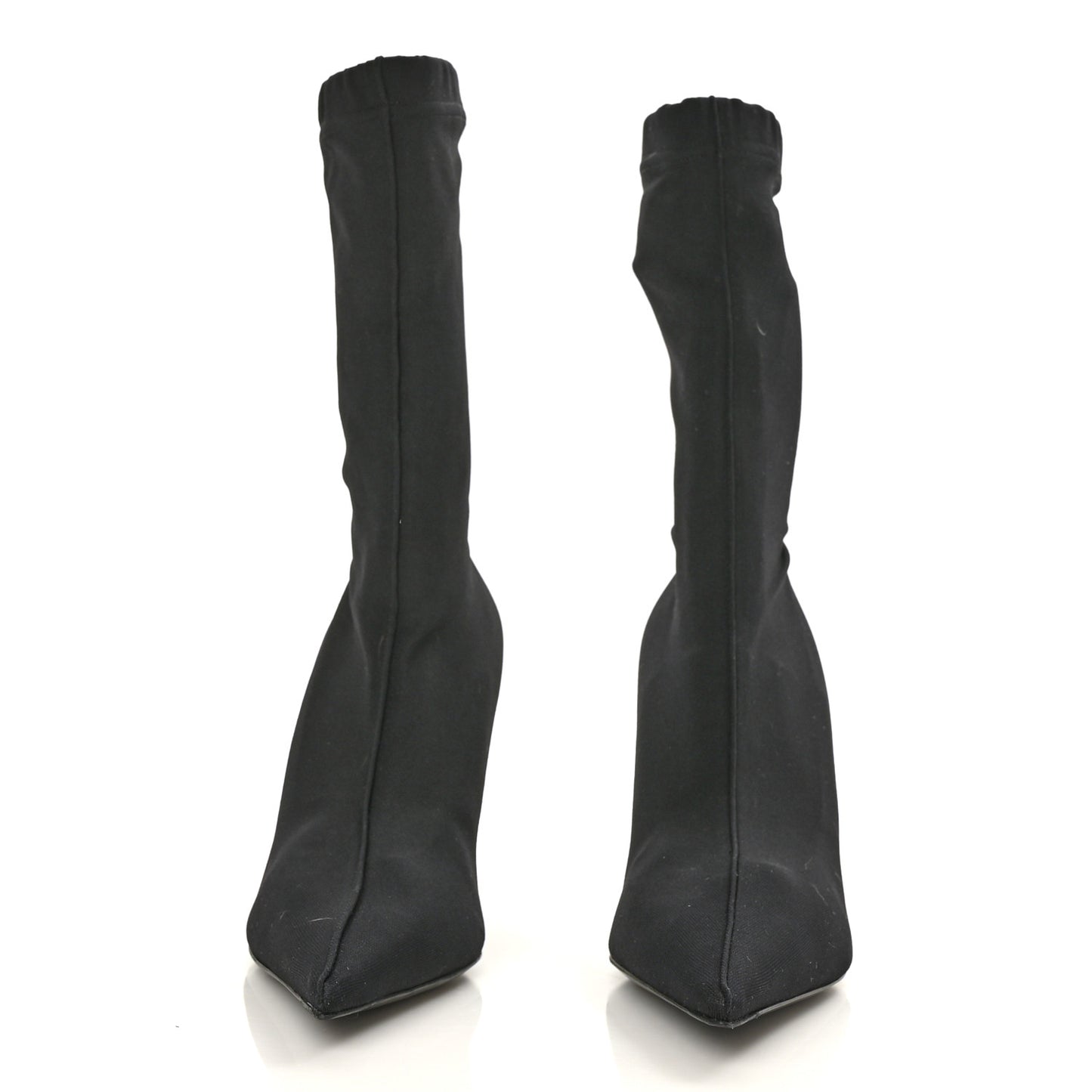Jersey Crepe Extreme Pointed Toe Knife Booties 38 Black
