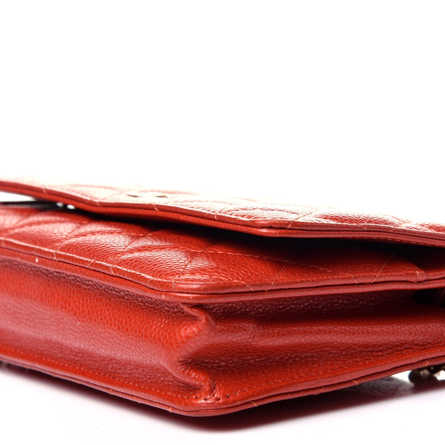 Caviar Quilted Wallet On Chain WOC Red