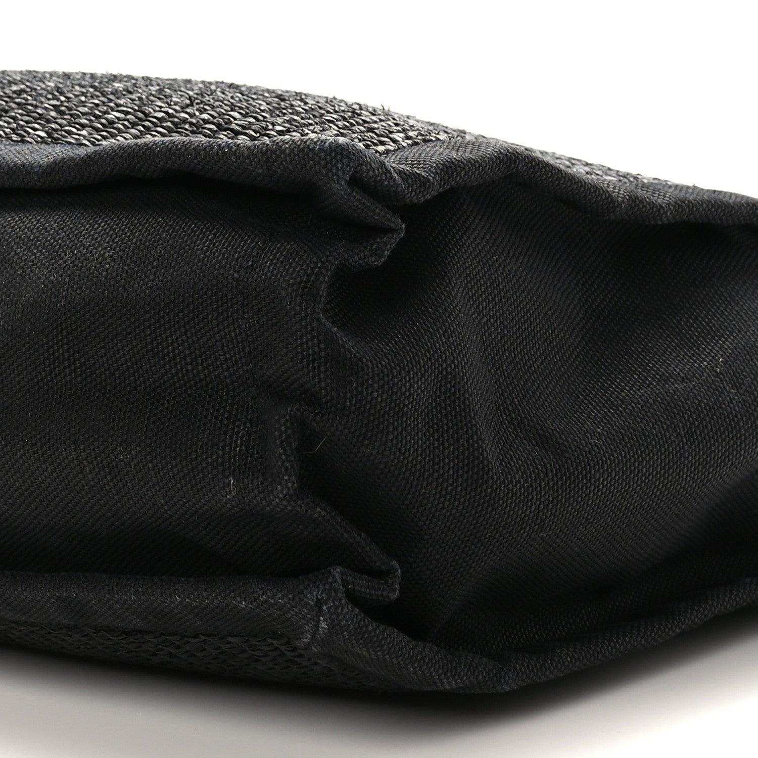 Saint Laurent Raffia Linen Calfskin Rive Gauche Tote Black 9 of 9