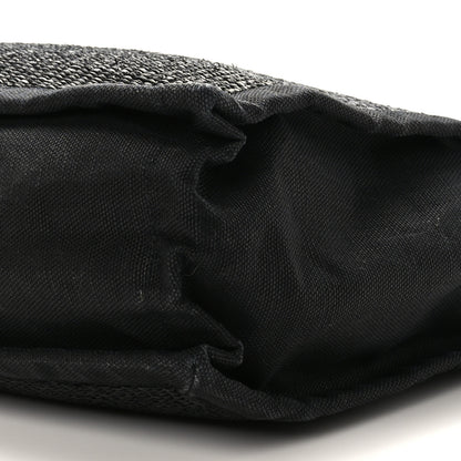 Saint Laurent Raffia Linen Calfskin Rive Gauche Tote Black 9 of 9