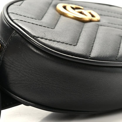 Gucci Calfskin Matelasse GG Marmont Belt Bag 85 34 Black 9 of 11