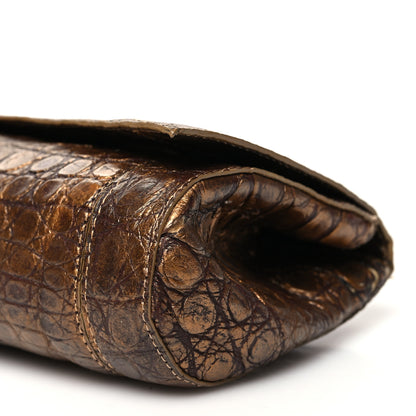 Nancy Gonzalez Metallic Crocodile Clutch Gold 9 of 13