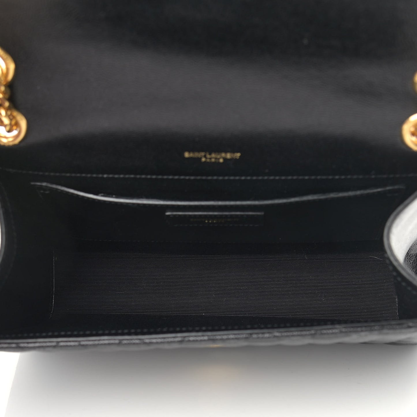 Grain De Poudre Textured Mixed Matelasse Triquilt Medium Monogram Satchel Black