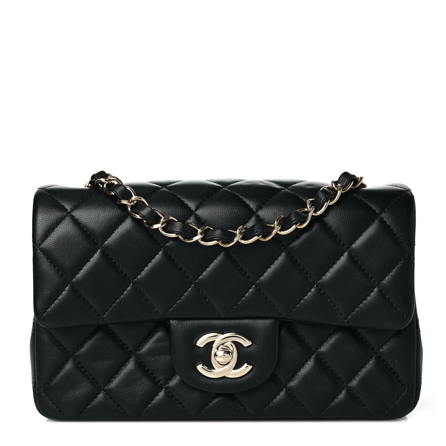 Chanel Lambskin Quilted Mini Rectangular Flap Black 1 of 10