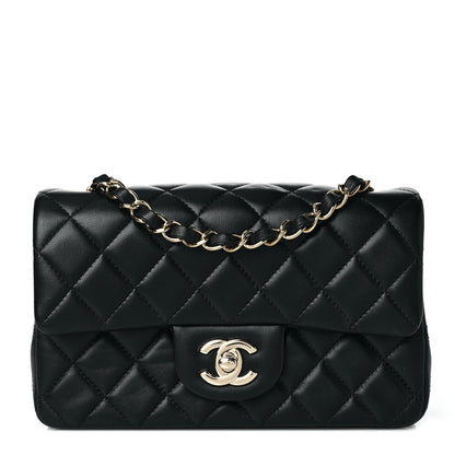 Chanel Lambskin Quilted Mini Rectangular Flap Black 1 of 10