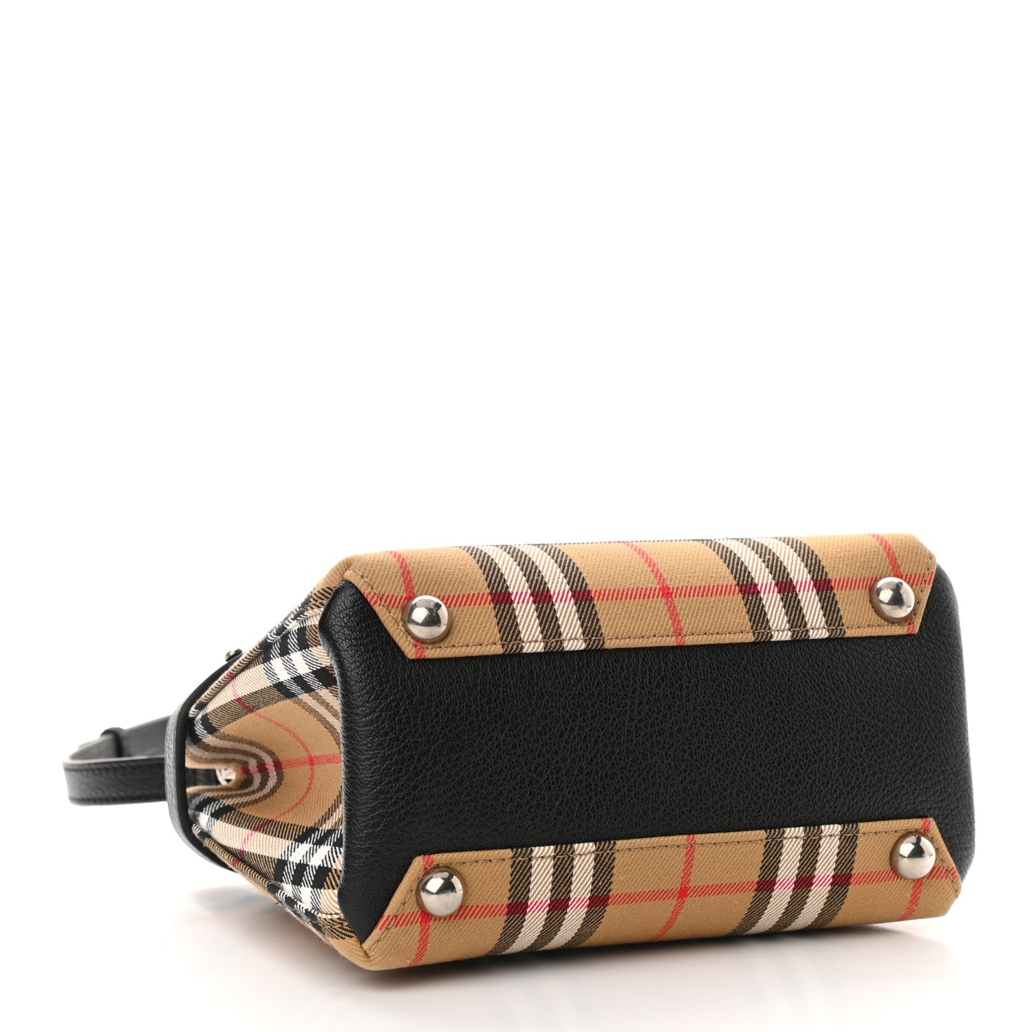 Burberry Goatskin Vintage Check Small Banner Tote Black 4 of 11