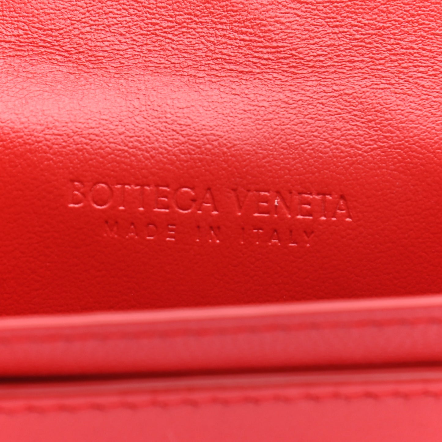 Nappa Intrecciato Card Holder Red