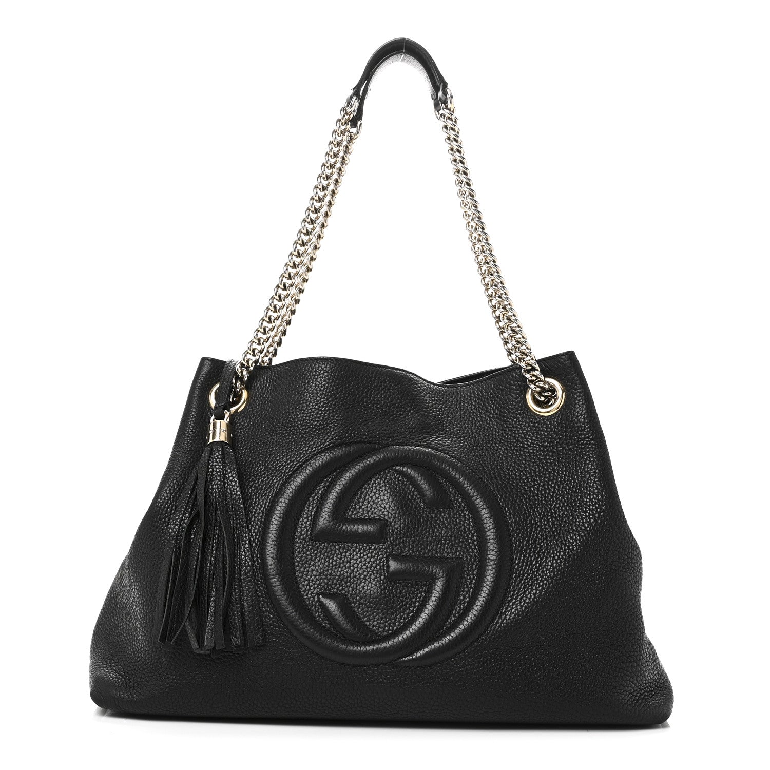 Gucci Pebbled Calfskin Medium Soho Chain Shoulder Bag Black 1 of 10