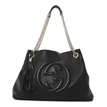 Gucci Pebbled Calfskin Medium Soho Chain Shoulder Bag Black 1 of 10