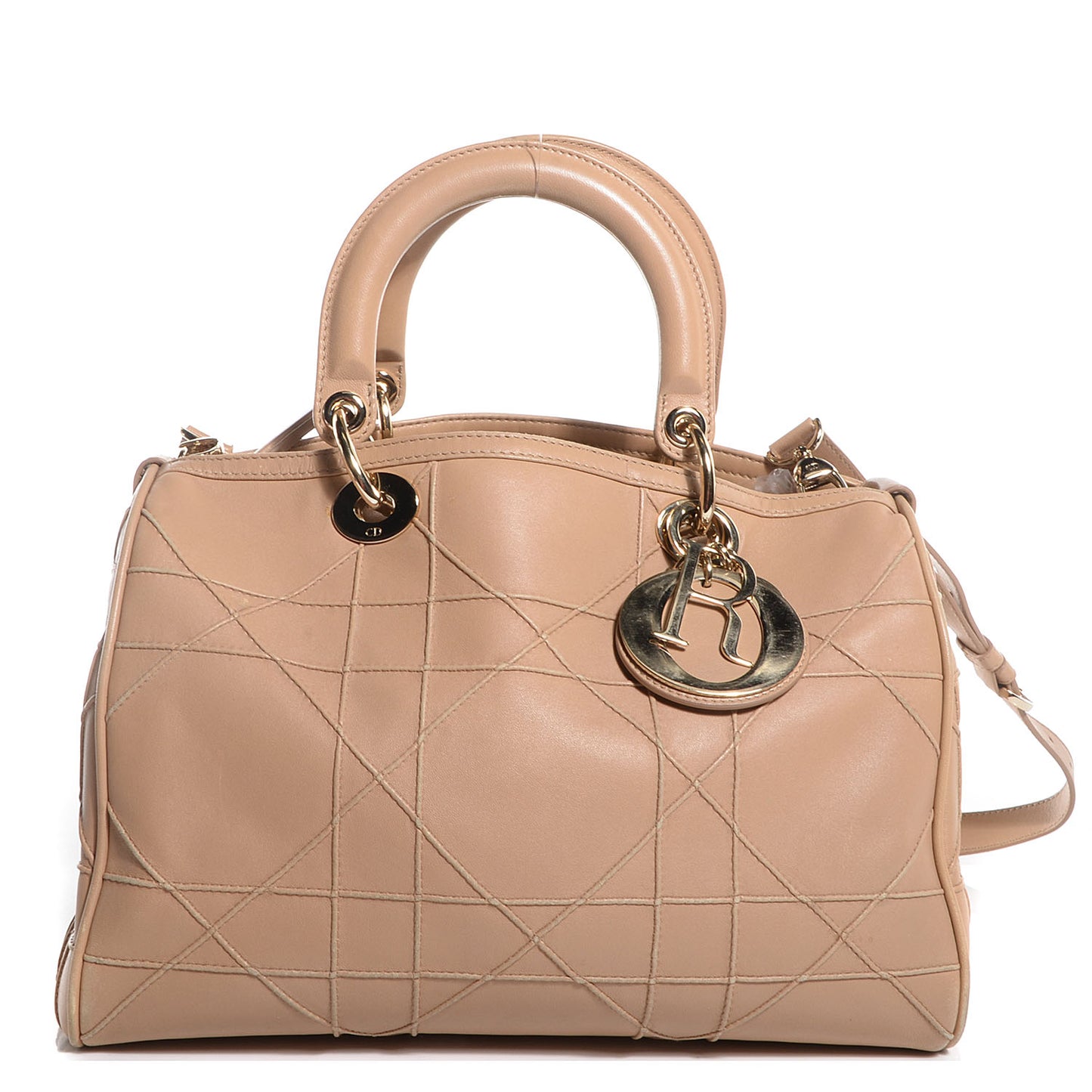 Lambskin Cannage Granville Polochon Beige