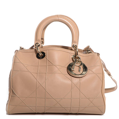 Christian Dior Lambskin Cannage Granville Polochon Beige 1 of 8