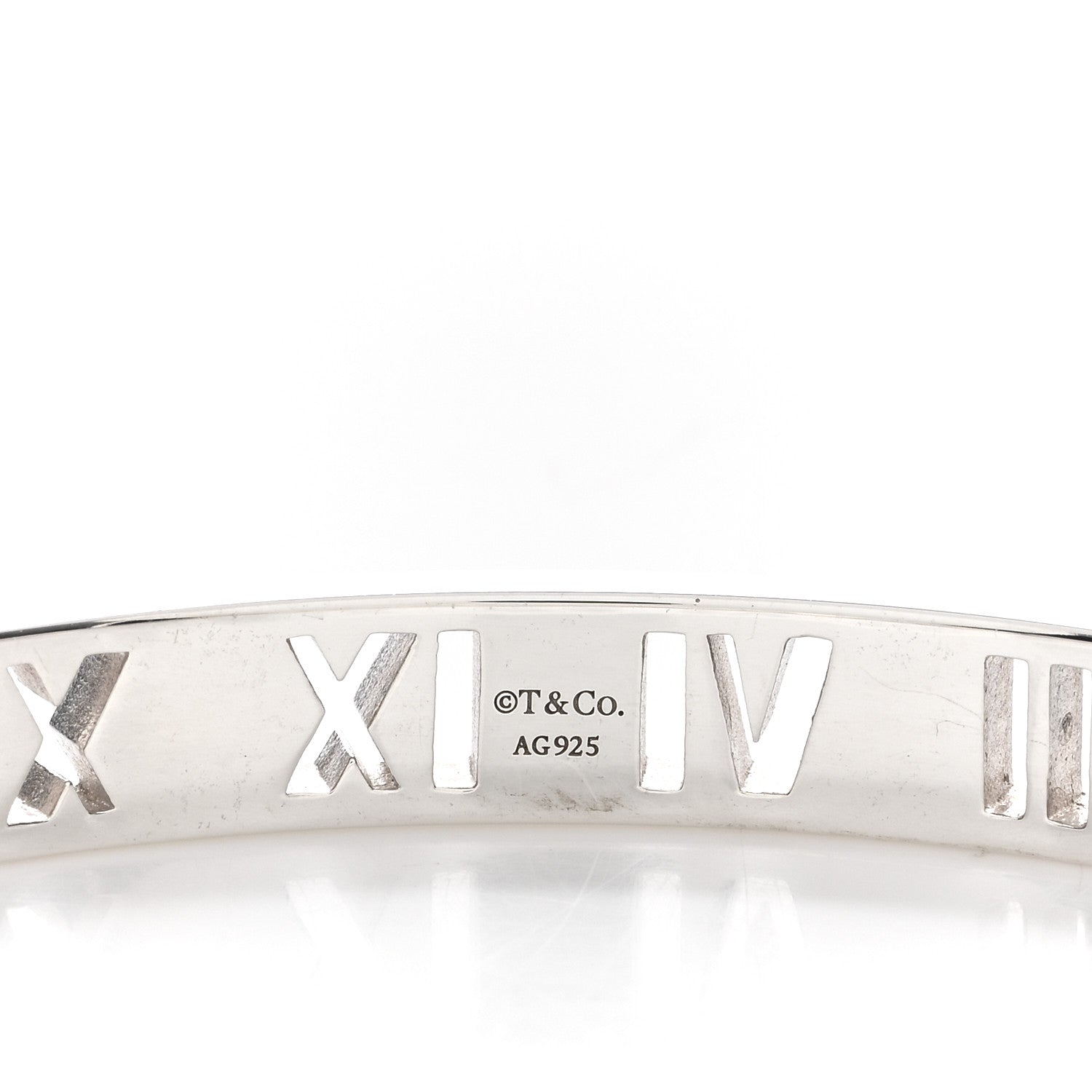 Tiffany Sterling Silver Atlas Pierced Hinged Bangle Bracelet 3 of 4